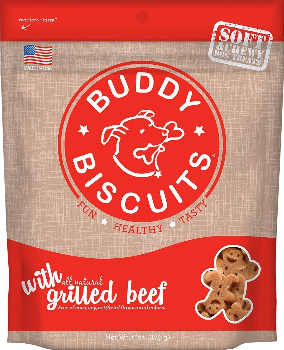 Buddy Biscuits Cs-17100 Original Soft And Chewy Dog Treats Grilled Beef 6 Ounces