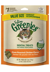 Feline Greenies Dental Treats - Oven Roasted Chicken Flavor - 5.5 oz