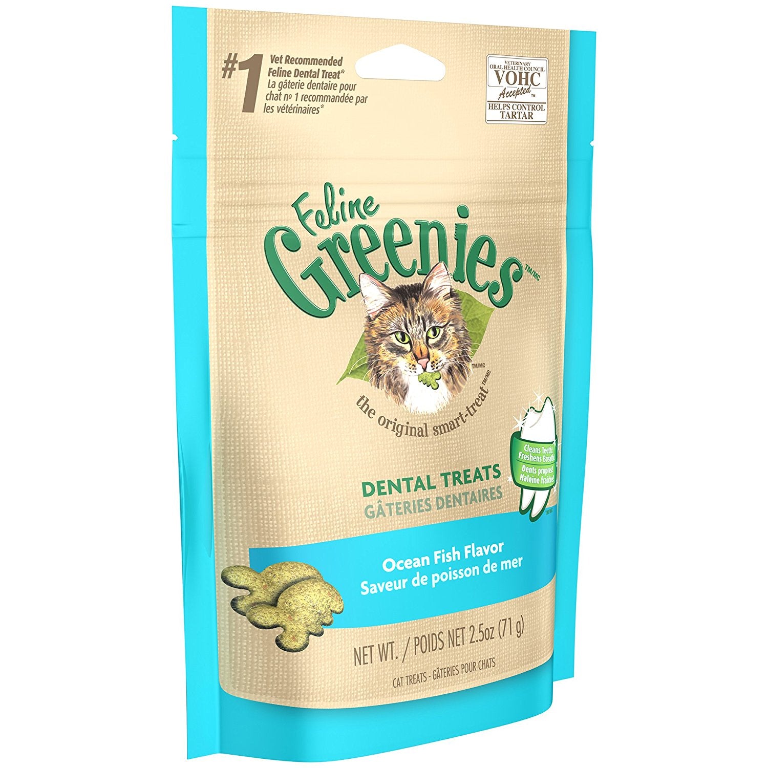 Nutro 13968 Feline Greenies Dental Treats, Ocean Fish Flavor, 2.5 Oz