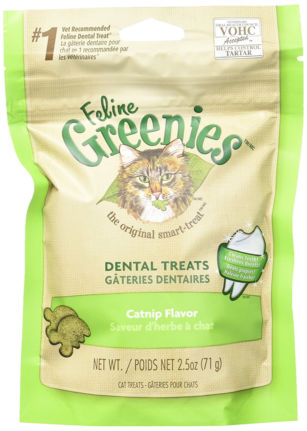 Feline Greenies Dental Treats - Catnip Flavor - 2.5 Oz