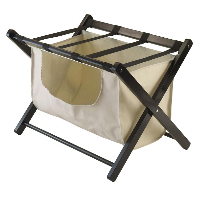 Winsome Wood 92535 Dora Luggage Rack With Removable Fabric Basket