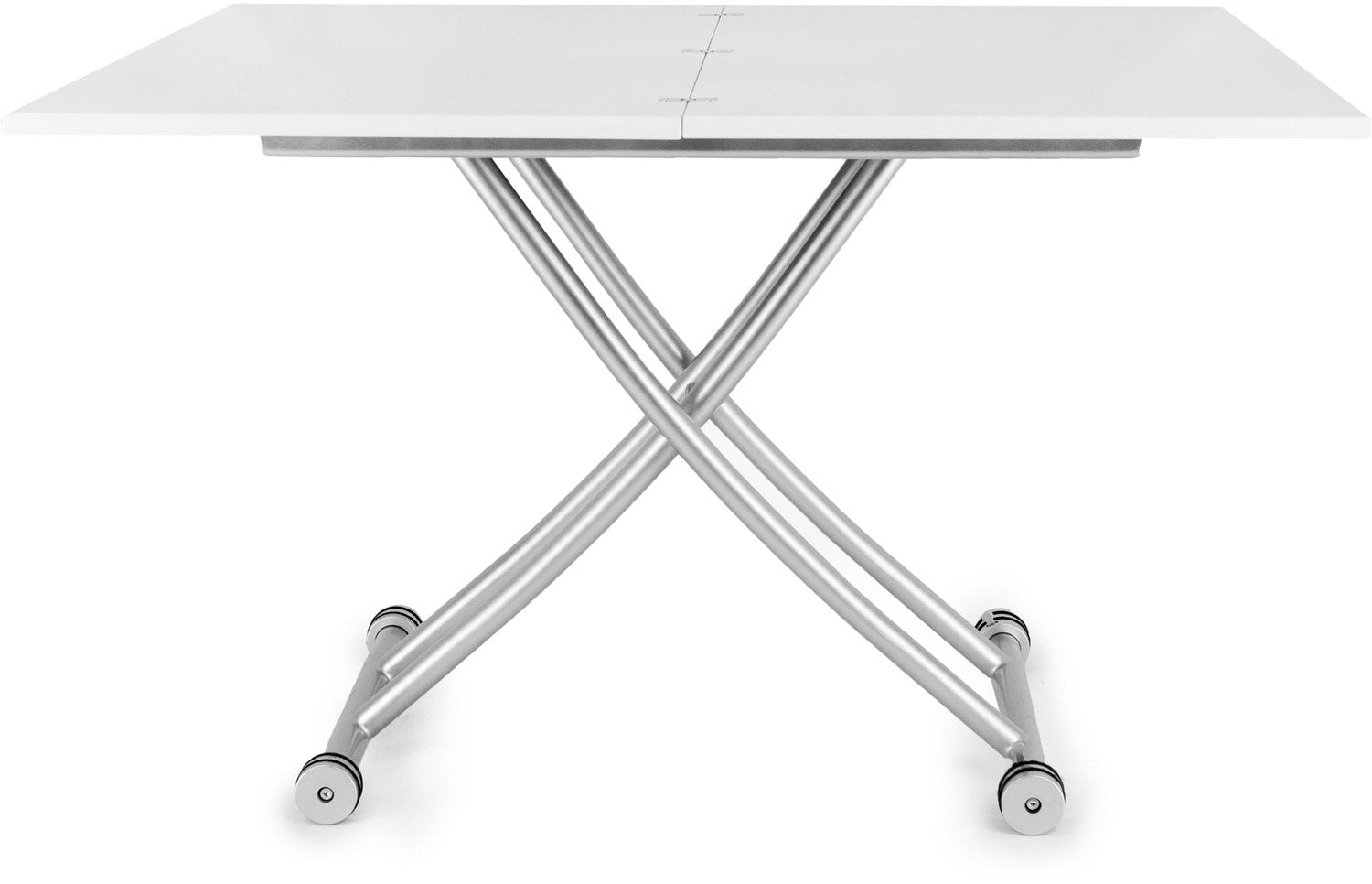 Corner Housewares Co-2219-glswht Transforming X Coffee And Dining Table In High Gloss White Finish