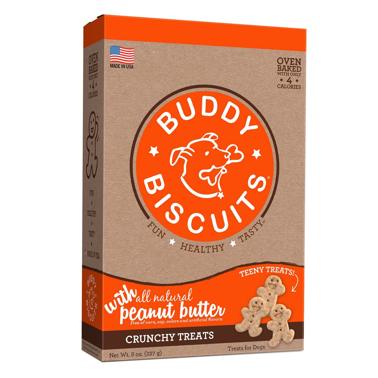 Buddy Biscuits Cs-12530 Original Oven Baked Crunchy Teeny Treats Peanut Butter 8 Ounces