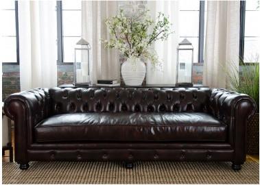 Element Home Furnishing Est-s-sadd-1 Estate Top Grain Leather Sofa In Saddle