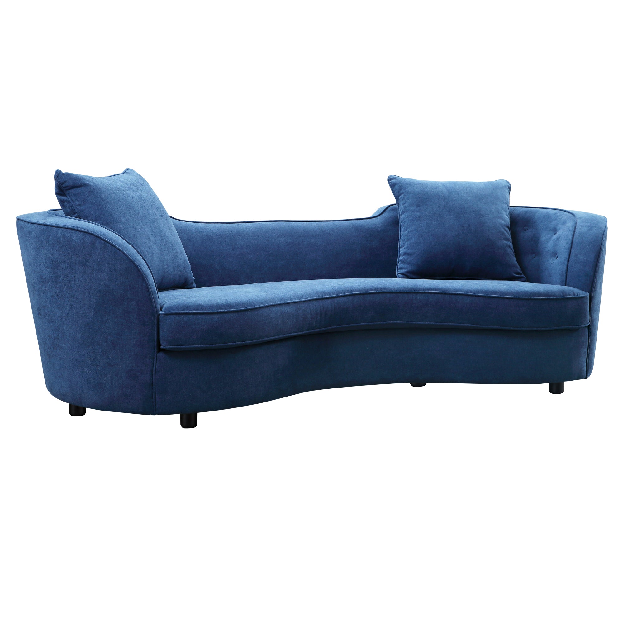 Armen Living Lcpa3blue Palisade Contemporary Sofa In Blue Velvet With Brown Wood Legs