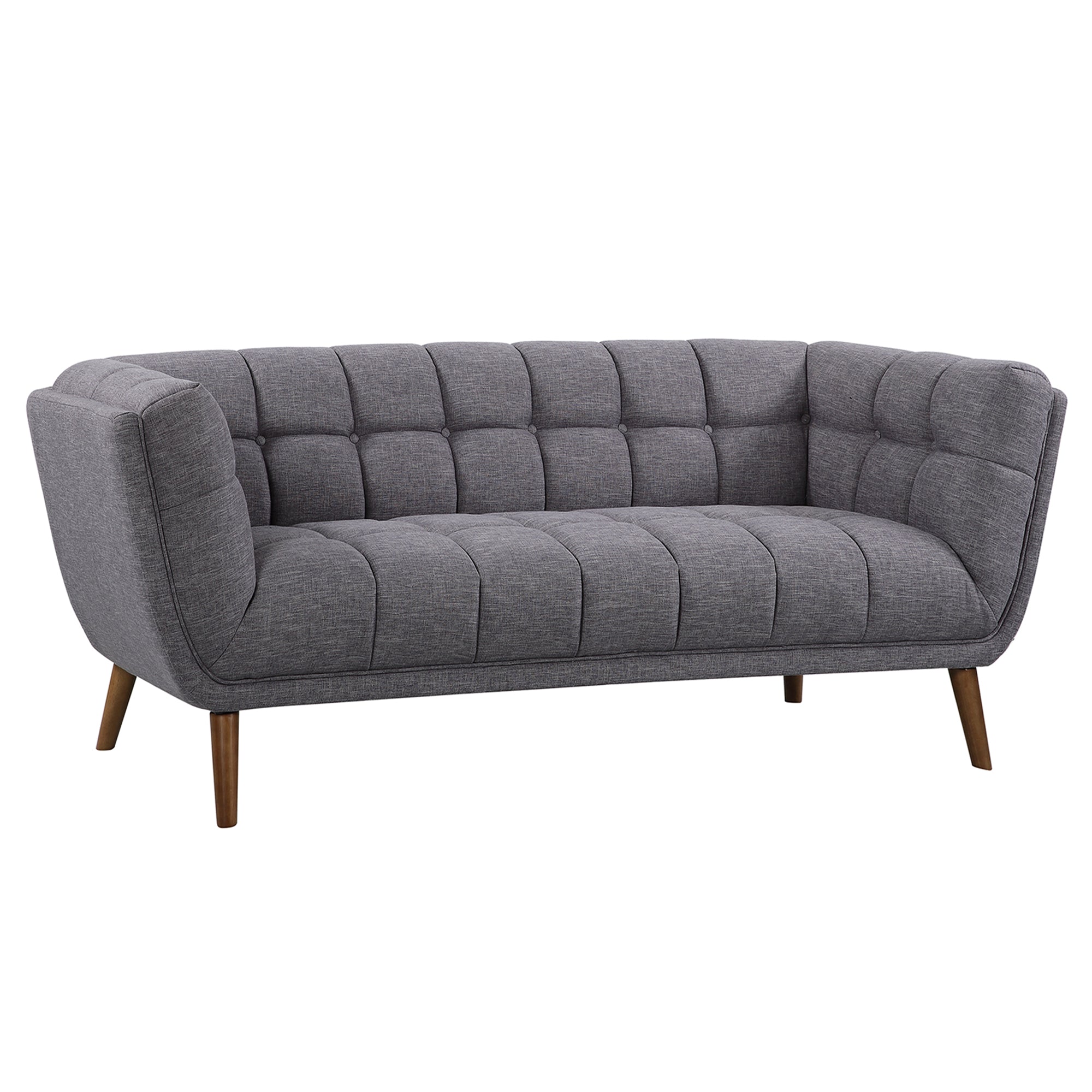 Armen Living Lcph3dg Phantom Mid-century Modern Sofa In Dark Gray Linen And Walnut Legs