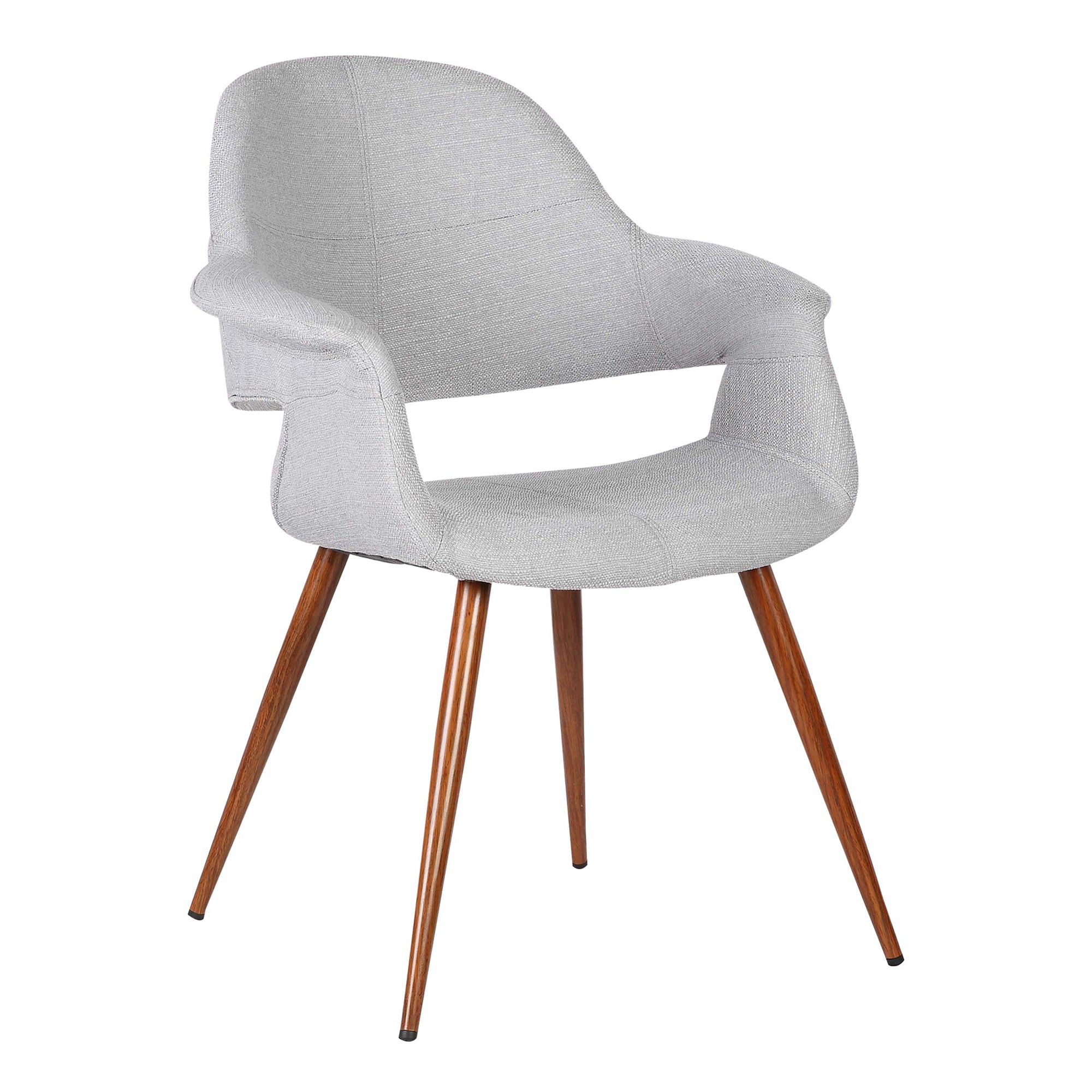 Armen Living Lcphsiwagray Phoebe Mid-century Dining Chair In Walnut Finish And Gray Fabric