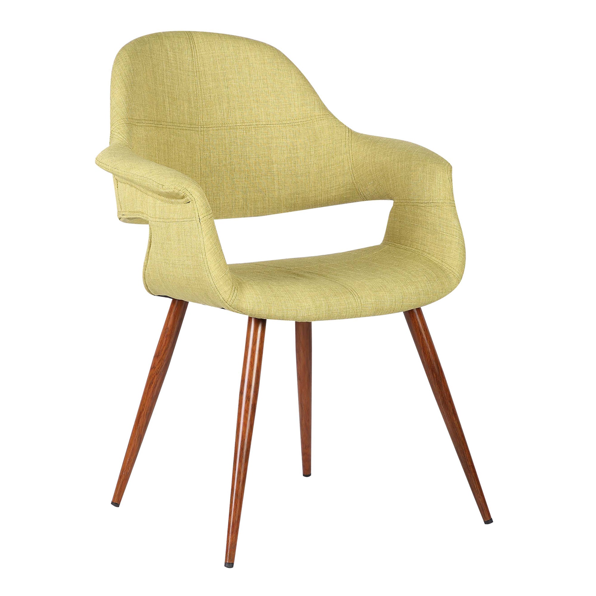 Armen Living Lcphsiwagreen Phoebe Mid-century Dining Chair In Walnut Finish And Green Fabric