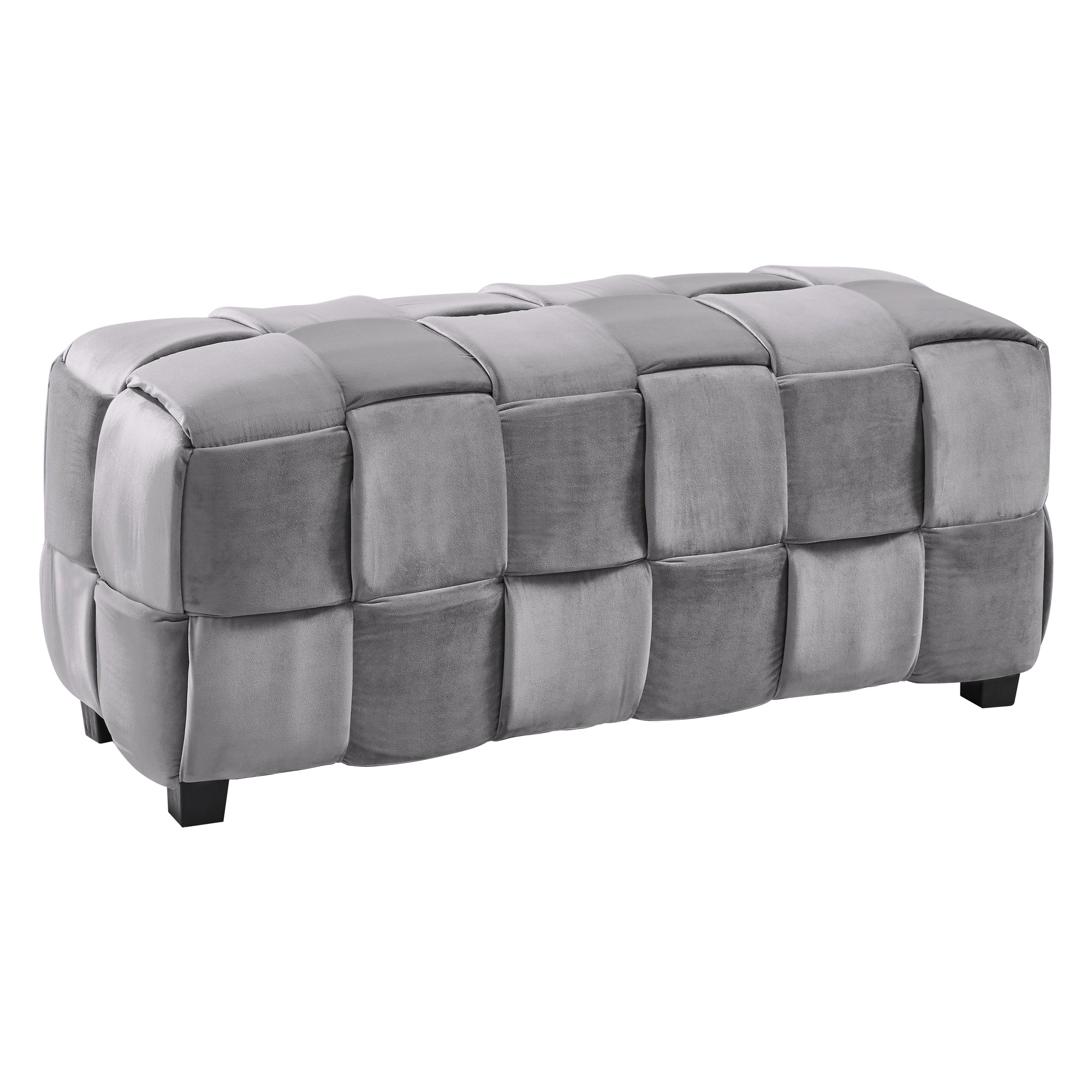 Armen Living Lcrvotgray Raven Contemporary Long Ottoman In Gray Velvet