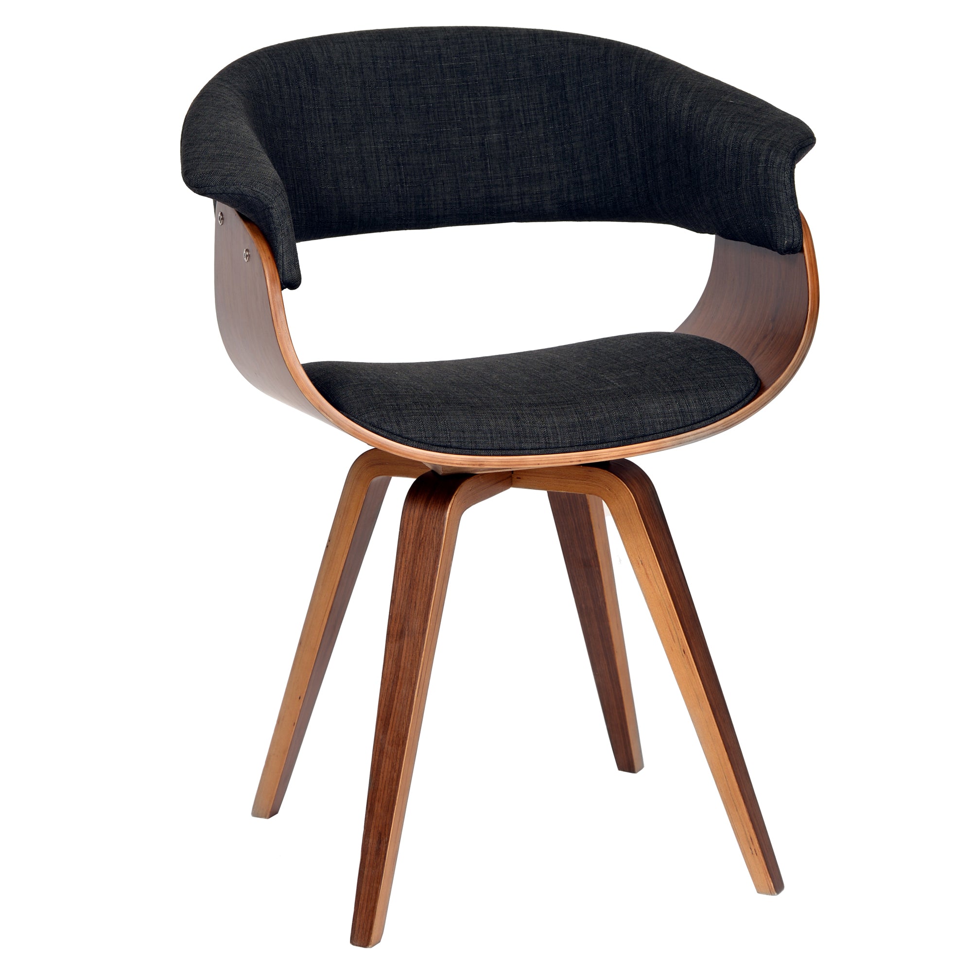 Armen Living Lcsuchwach Summer Modern Chair In Charcoal Fabric And Walnut Wood