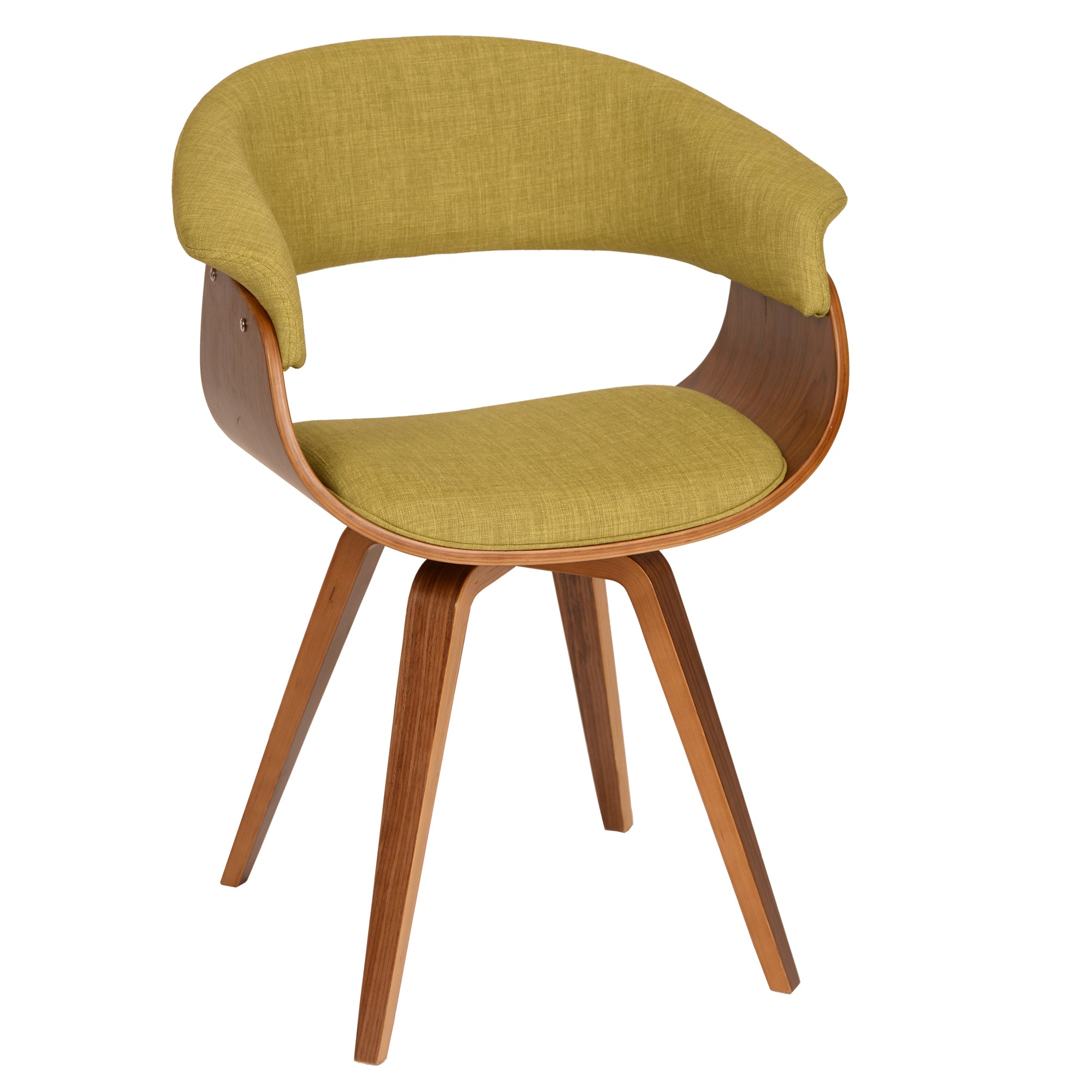 Armen Living Lcsuchwagr Summer Modern Chair In Green Fabric And Walnut Wood