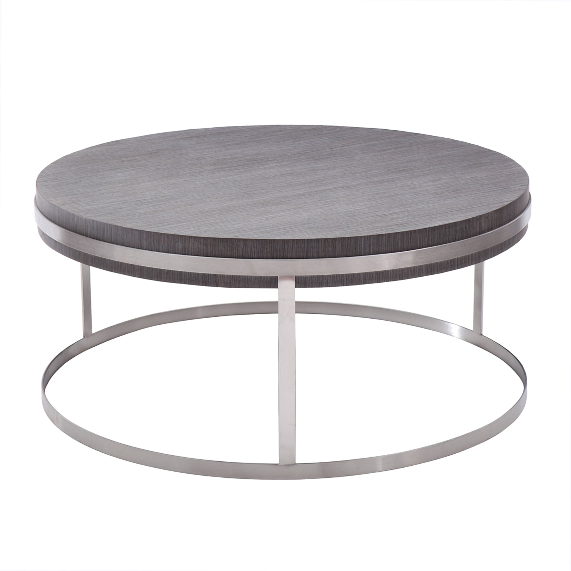 Armen Living Lcsucogr Sunset Coffee Table In Brushed Stainless Steel Finish With Grey Top
