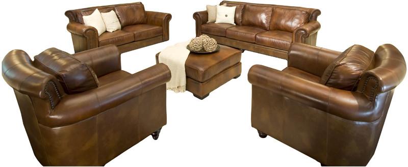 Element Home Furnishing PAL 5PC S L SC SC CO RUST 1 Paladia 5 Piece Top Grain Leather Collection in Rustic including 1 Sofa 1 Loveseat 2 Standard Ch