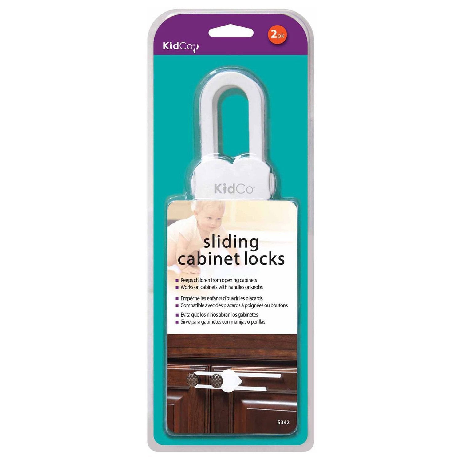 Kidco S342 Sliding Cabinet And Drawer Lock 2 Pack