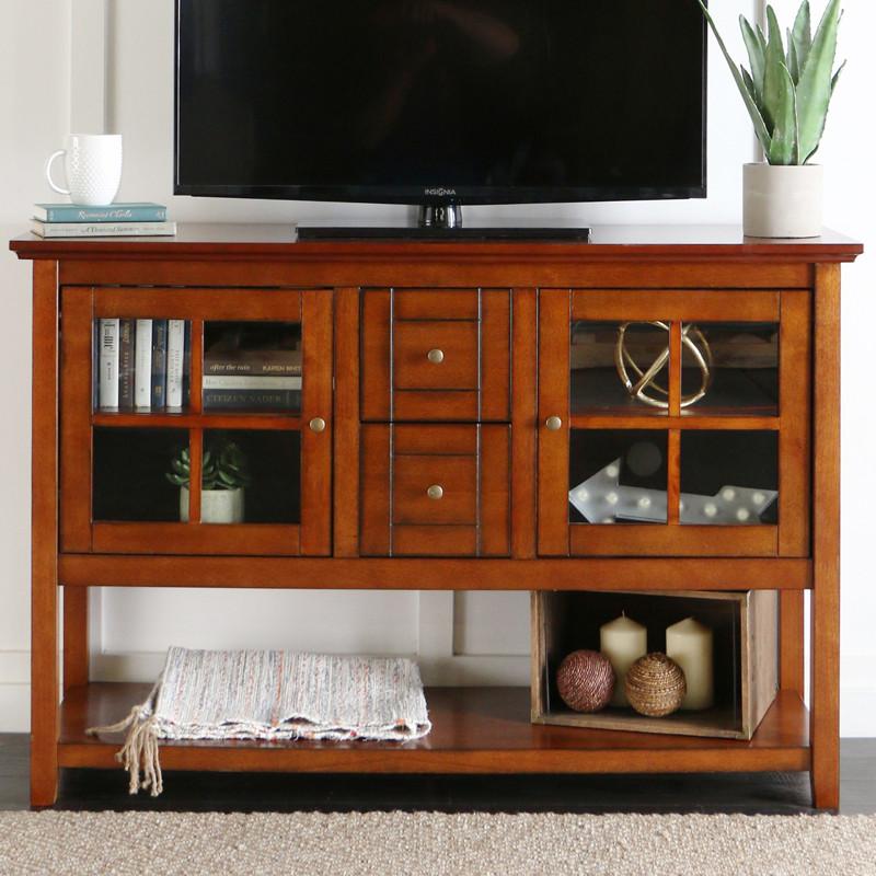 Walker Edison W52c4ctrb 52" Wood Console Table Tv Stand - Rustic Brown