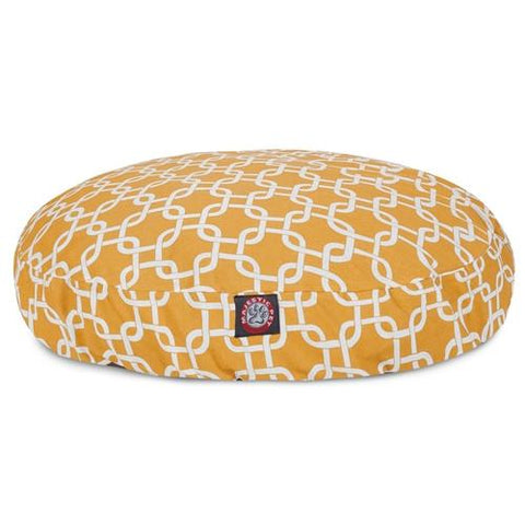 Majestic Pet Products Yellow Links Large Round Pet Bed
