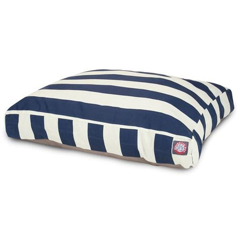 Majestic Pet Products Navy Blue Vertical Stripe Small Rectangle Pet Bed