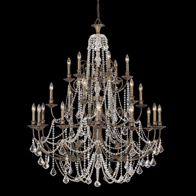 Crystorama Clear Swarovski Elements Crystal Wrought Iron Chandelier 12 Lights English Bronze 5120 EB CL S