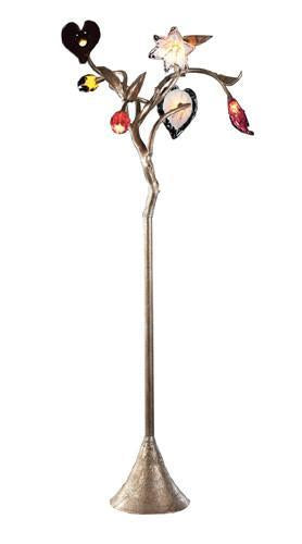 Dimond 16956 6 Light Floor Lamp In Silver Leaf And Hand Formed Glass Flowers