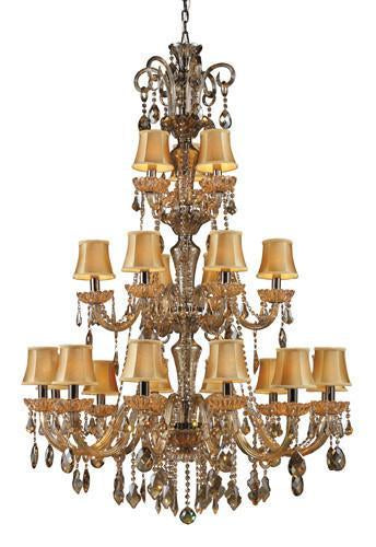 ELK Lighting Lighting 24003 12 6 3 Julianne 12 6 Three Light Chandelier In Black Chrome And Golden Amber Glass