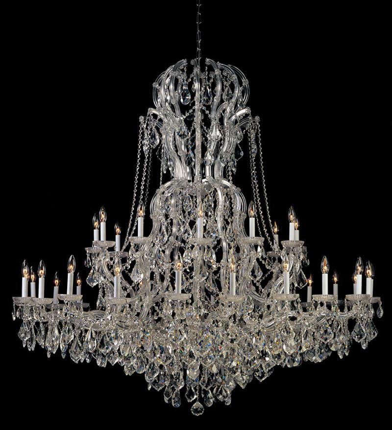 Crystorama Maria Theresa Chandelier Draped in Hand Cut Crystal 36 Lights Polished Chrome 4460 CH CL MWP