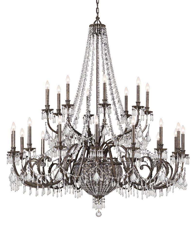 Crystorama Wrought Iron Hand Cut Lead Crystal Chandelier 16 Lights English Bronze 5170 EB CL MWP