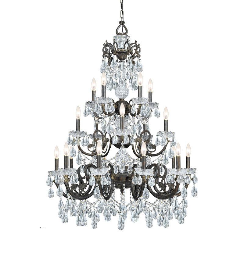 Crystorama Ornate Chandelier Accented with Swarovski Elements Crystal 10 Lights English Bronze 5190 EB CL S