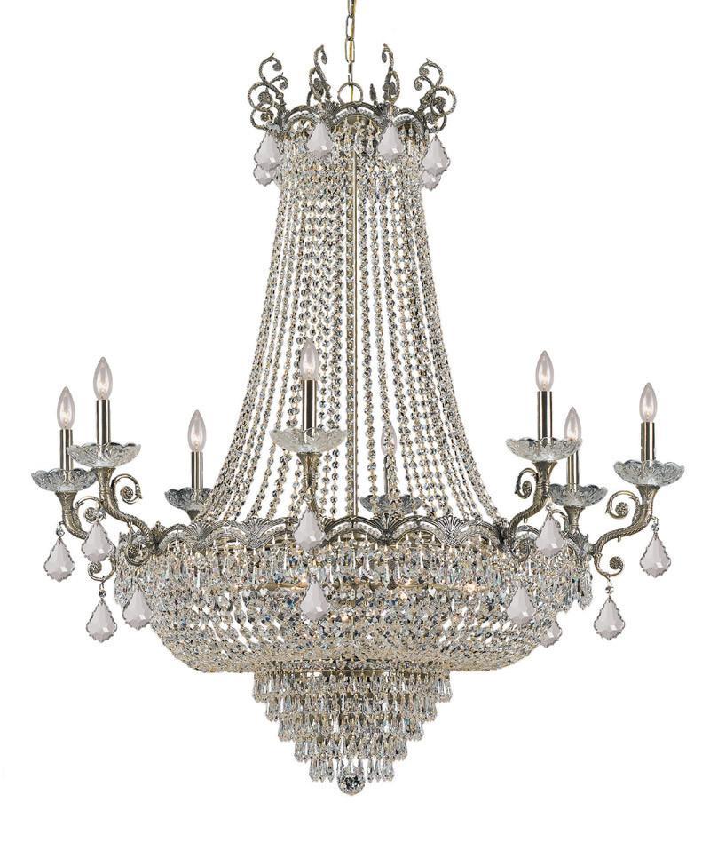 Crystorama Sold Cast Brass Ornate Crystal Chandelier 8 Lights Historic Brass 1488 HB CL S