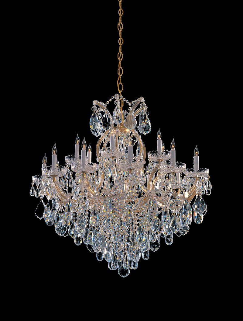 Crystorama Maria Theresa Chandelier Draped in Swarovski Elements Crystal 18 Lights Gold 4418 GD CL S