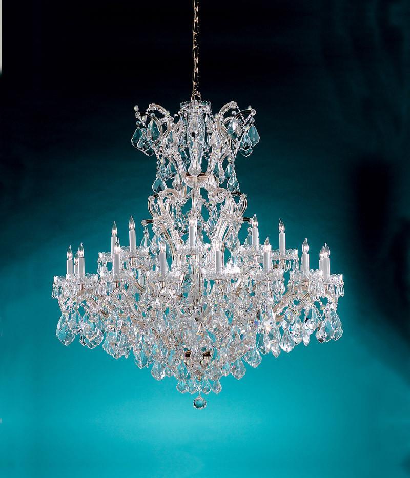 Crystorama Maria Theresa Chandelier Draped in Hand Cut Crystal 24 Lights Polished Chrome 4424 CH CL MWP