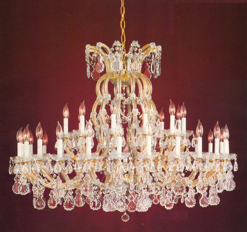 Crystorama Maria Theresa Chandelier Draped in Hand Cut Crystal 36 Lights Gold 4308 GD CL MWP