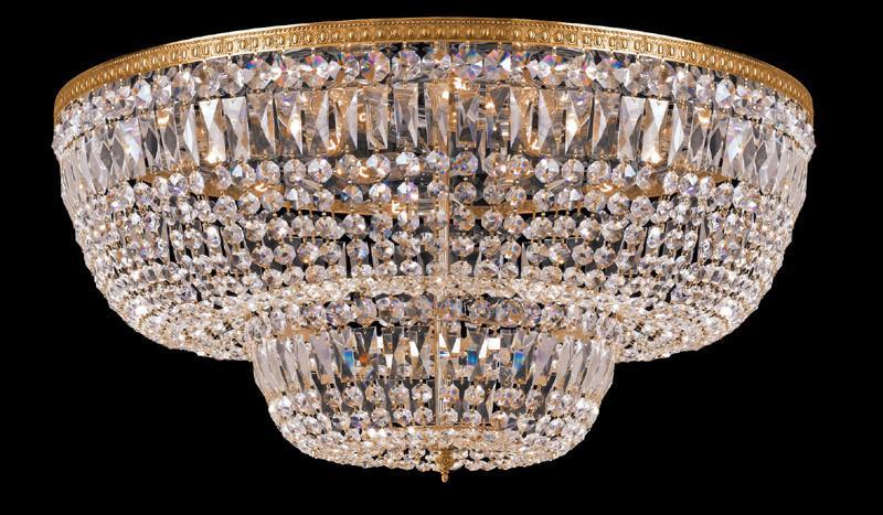 Crystorama 748 OB CL S 24 Lights Swarovski Spectra Crystal Basket Olde Brass