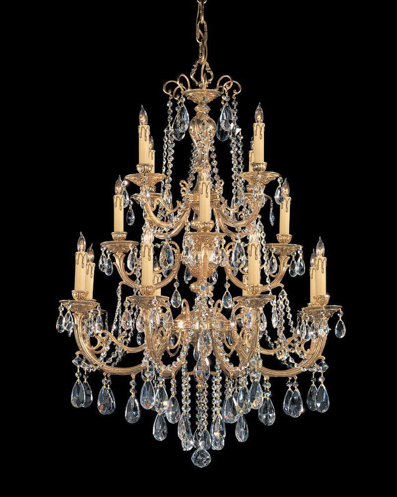 Crystorama Ornate Cast Brass Chandelier Accented with Swarovski Elements Crystal 8 Lights Olde Brass 480 OB CL S