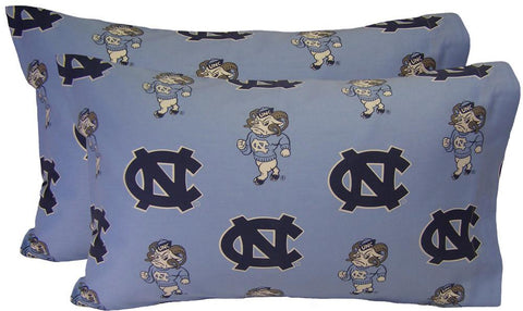 UNC Printed Pillow Case - (Set of 2) - Solid - NCUPCSTPR by College Covers