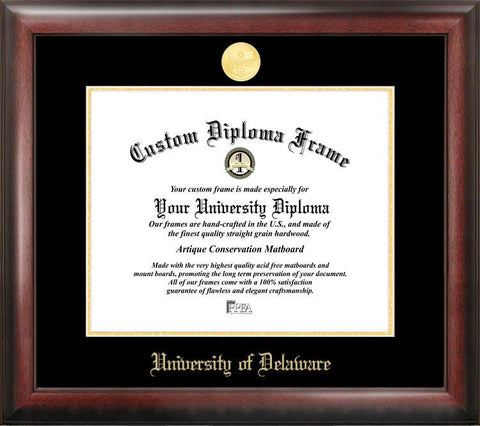 University of Deleware Gold Embossed Diploma Frame