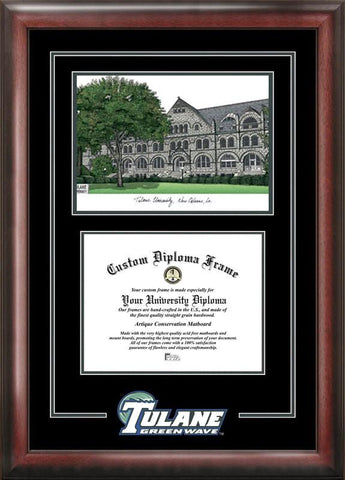 Tulane University Spirit Graduate Frame with Campus Image