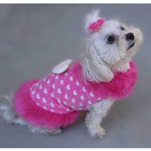 Pink Fur Trim Vest Adjustable Neck & Chest Size - Xs