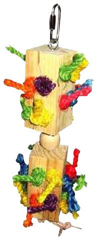 A&e Cage Hb46319 Wood Knots Trapped Bird Toy In Blocks