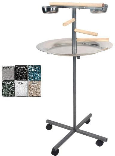 A&e Cage J13 Black 24”x24”x45” Round Play Stand With Wooden Steps