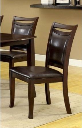 Furniture Of America Idf-3024sc Leatherette Dining Side Chair In Dark Cherry (set Of 2)