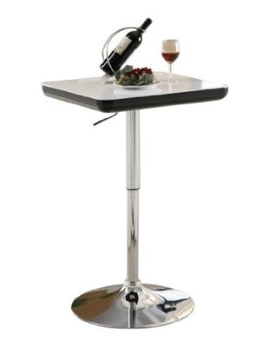 Furniture Of America Idf-bt6909 Black And White Glossy Abs Finish Adjustable Bar Table