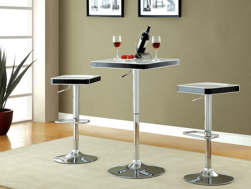 Furniture Of America Idf-bt6914wh White Top Abs Height Adjustable Bar Table