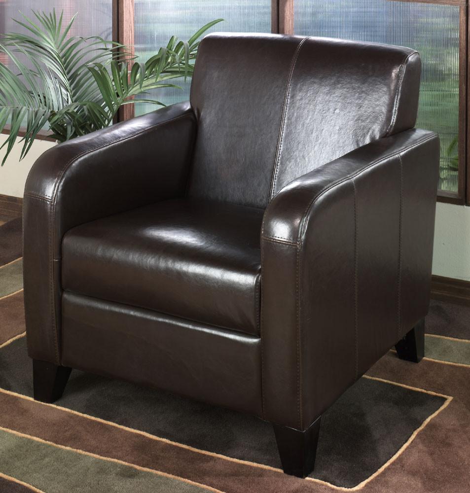 1400 Brown Leather Club Chair By Armen Living