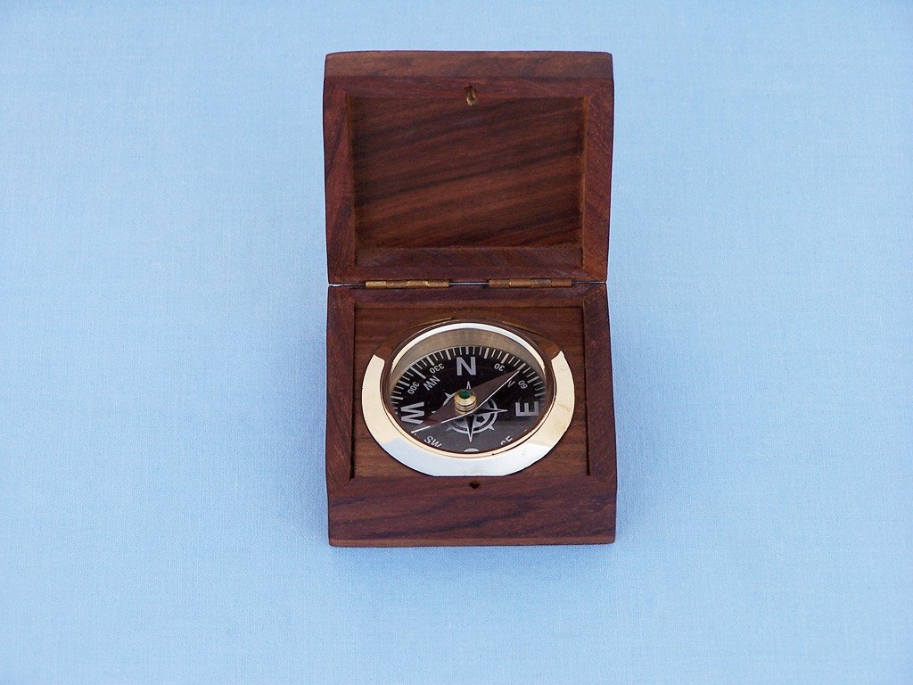 Boxed Black Desk Compass 3"