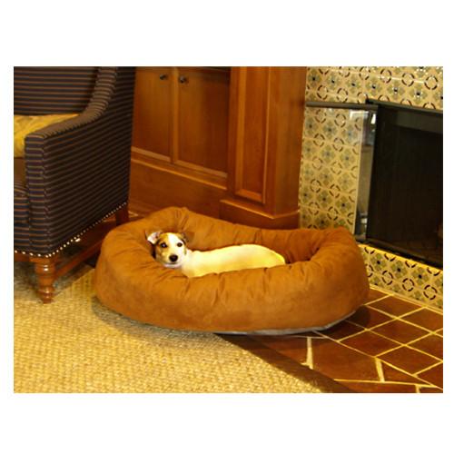 Majestic Pet 32" Bagel Dog Pet Bed Suede Rust