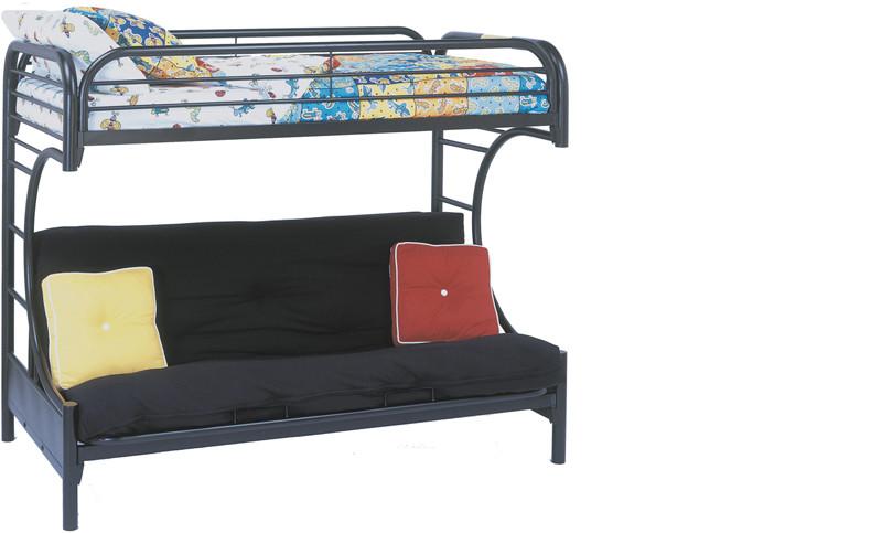 Monarch Specialties I 2232k Black Metal Twin / Futon Bunk Bed Only