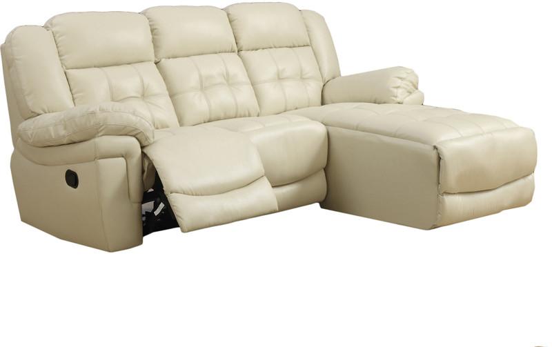 Monarch Specialties I 8186sd Sand Bonded Leather / Match Reclining Sofa Lounger