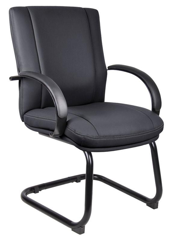 Boss Office Products Aele40b-bk Aaria Collection Elektra Guest Chair/ Black Finish/ Black Upholstery