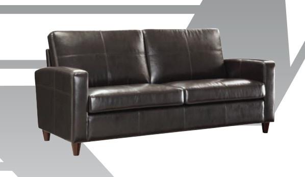 Office Star Osp Furniture Sl2813-ec1 Espresso Eco Leather Sofa With Espresso Finish Legs