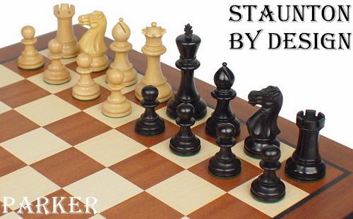 Parker Staunton Chess Set in Ebonized Boxwood Boxwood 375 King